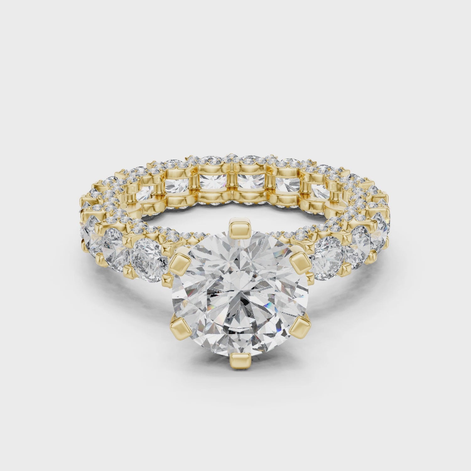 3 ct Iced out round Solitaire  ring