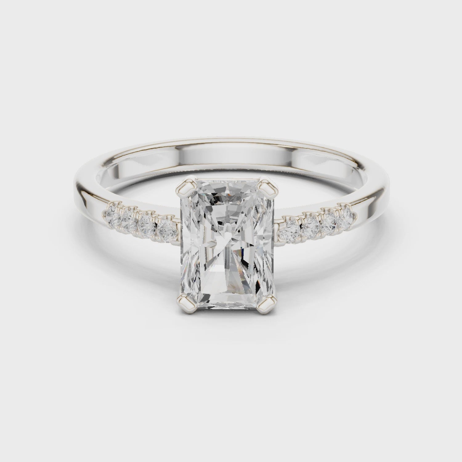 1ct Radiant cut solitaire