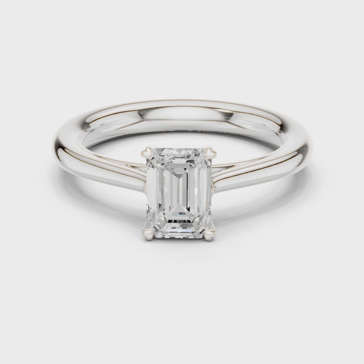 1ct Emerald solitaire ring