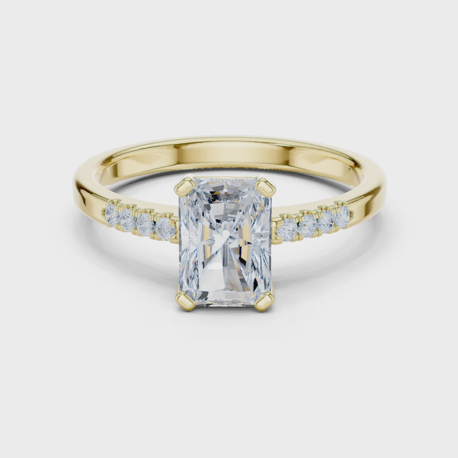 1ct Radiant cut solitaire