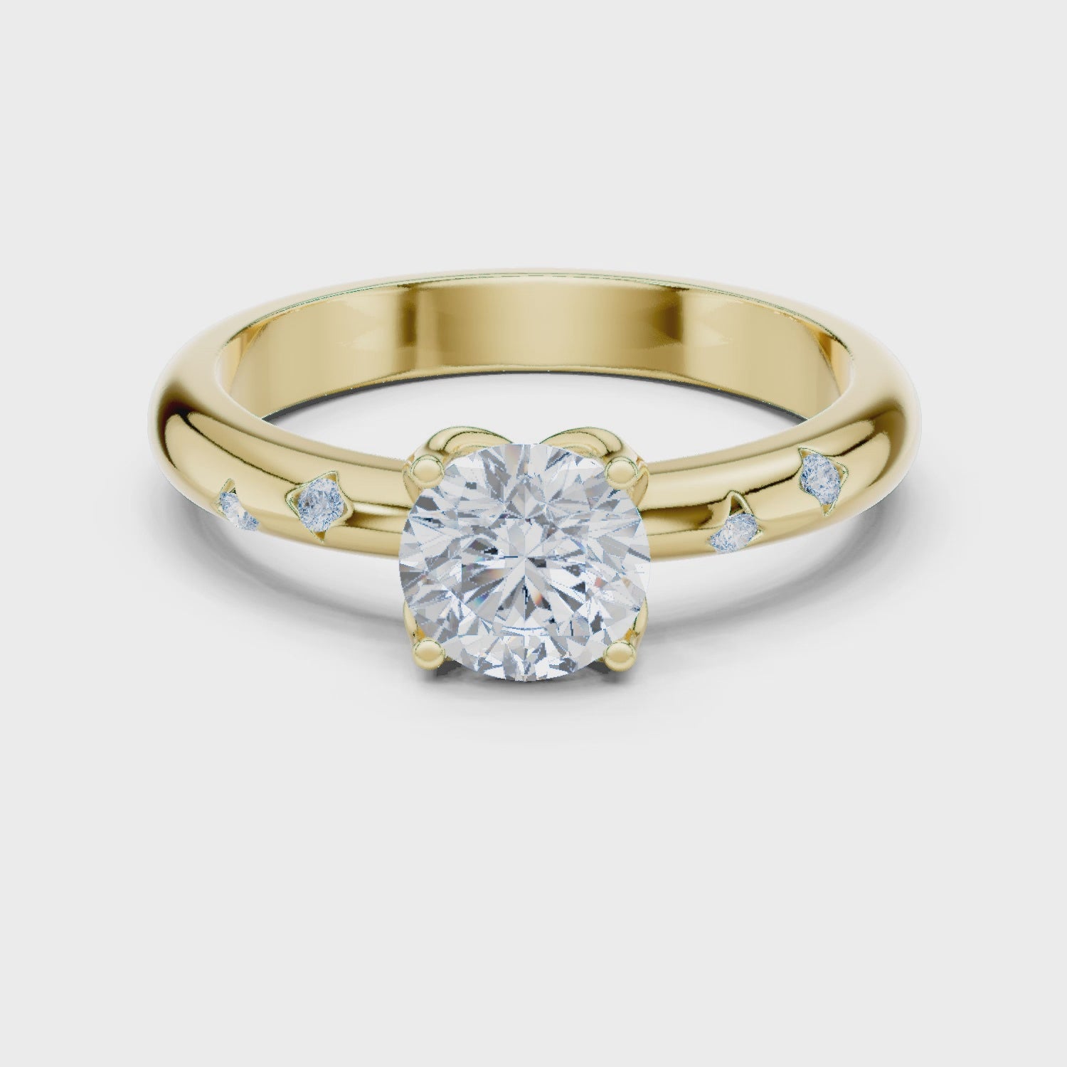1 ct Round Flora ring
