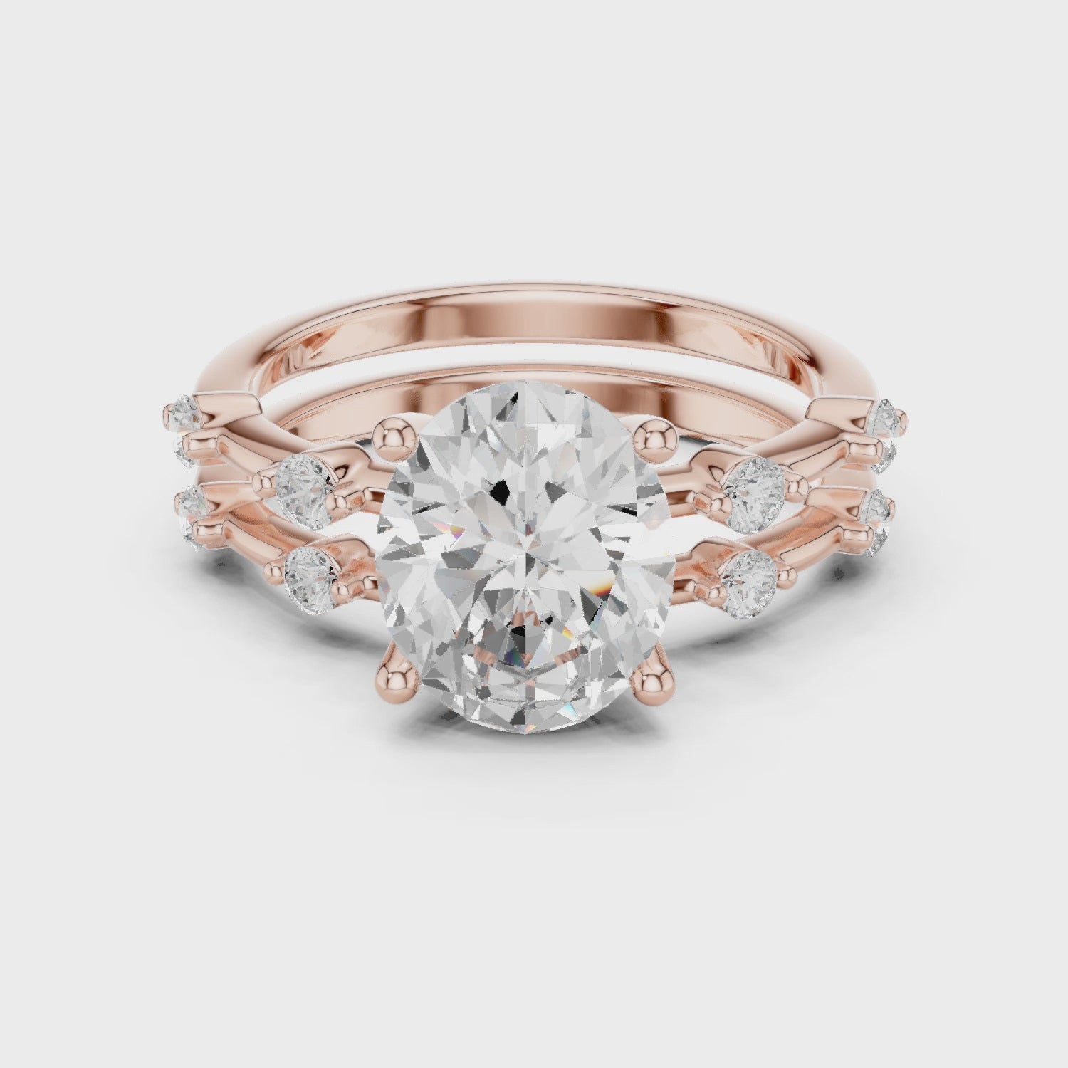 3 ct oval Ivory Bloom Ring