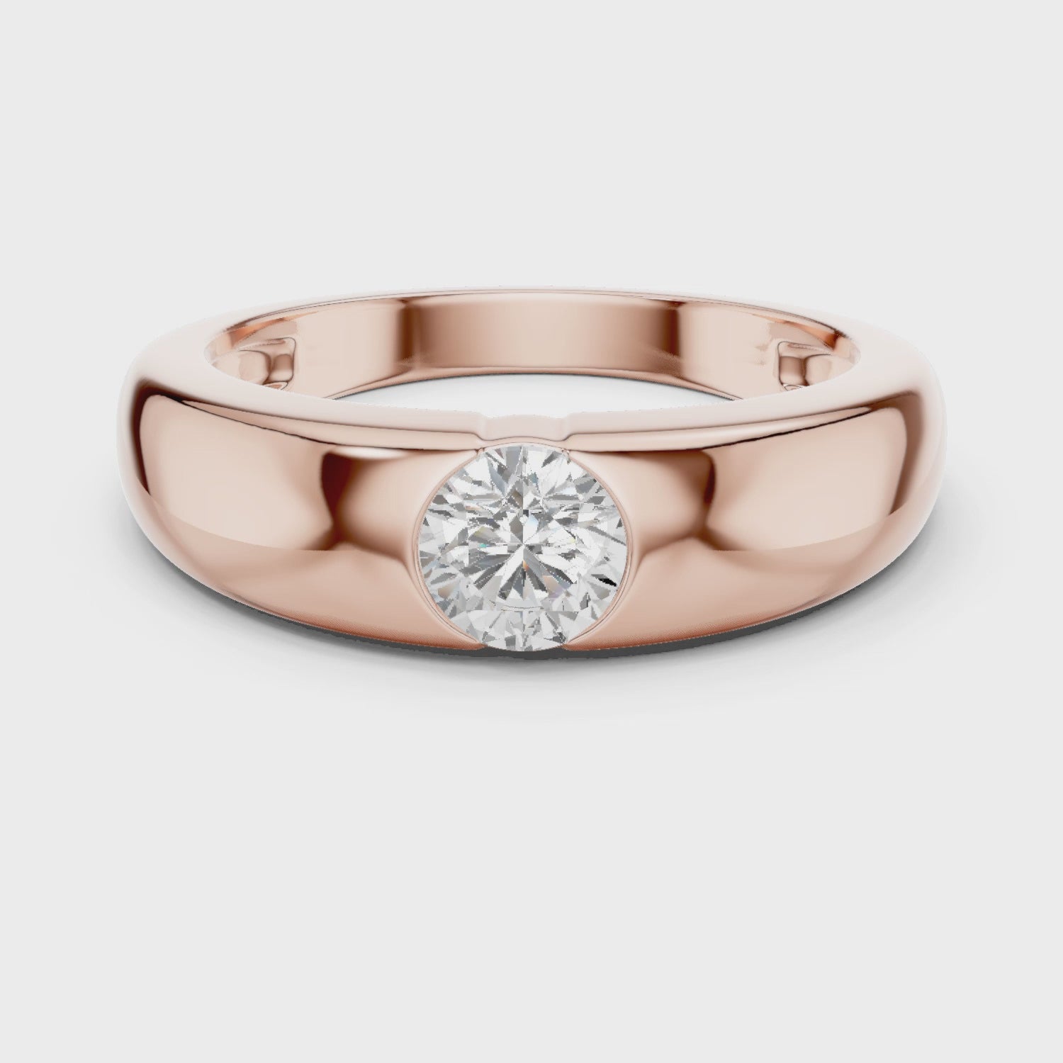 Men's Bezel-Set Solitaire Diamond Ring
