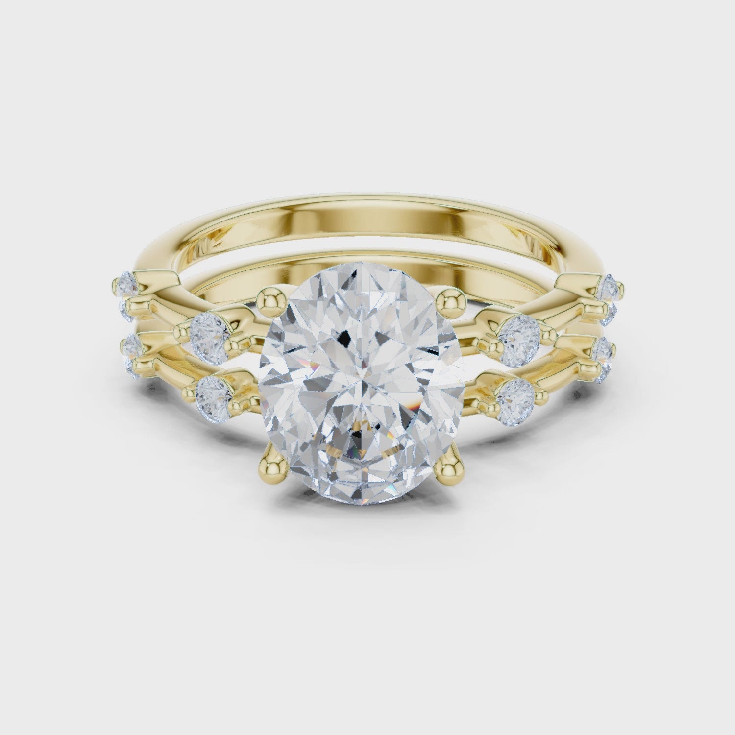 3 ct oval Ivory Bloom Ring