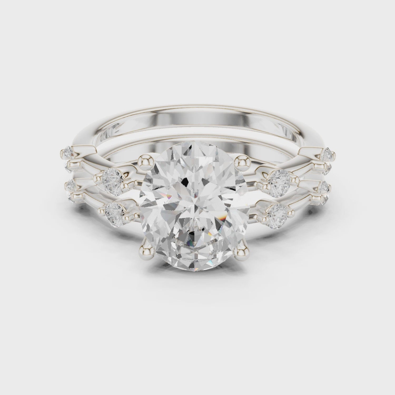 3 ct oval Ivory Bloom Ring