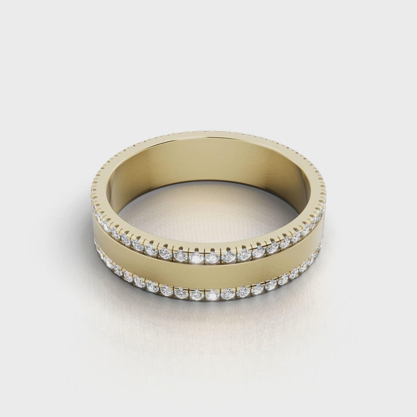 Men's Double Row Diamond Edge