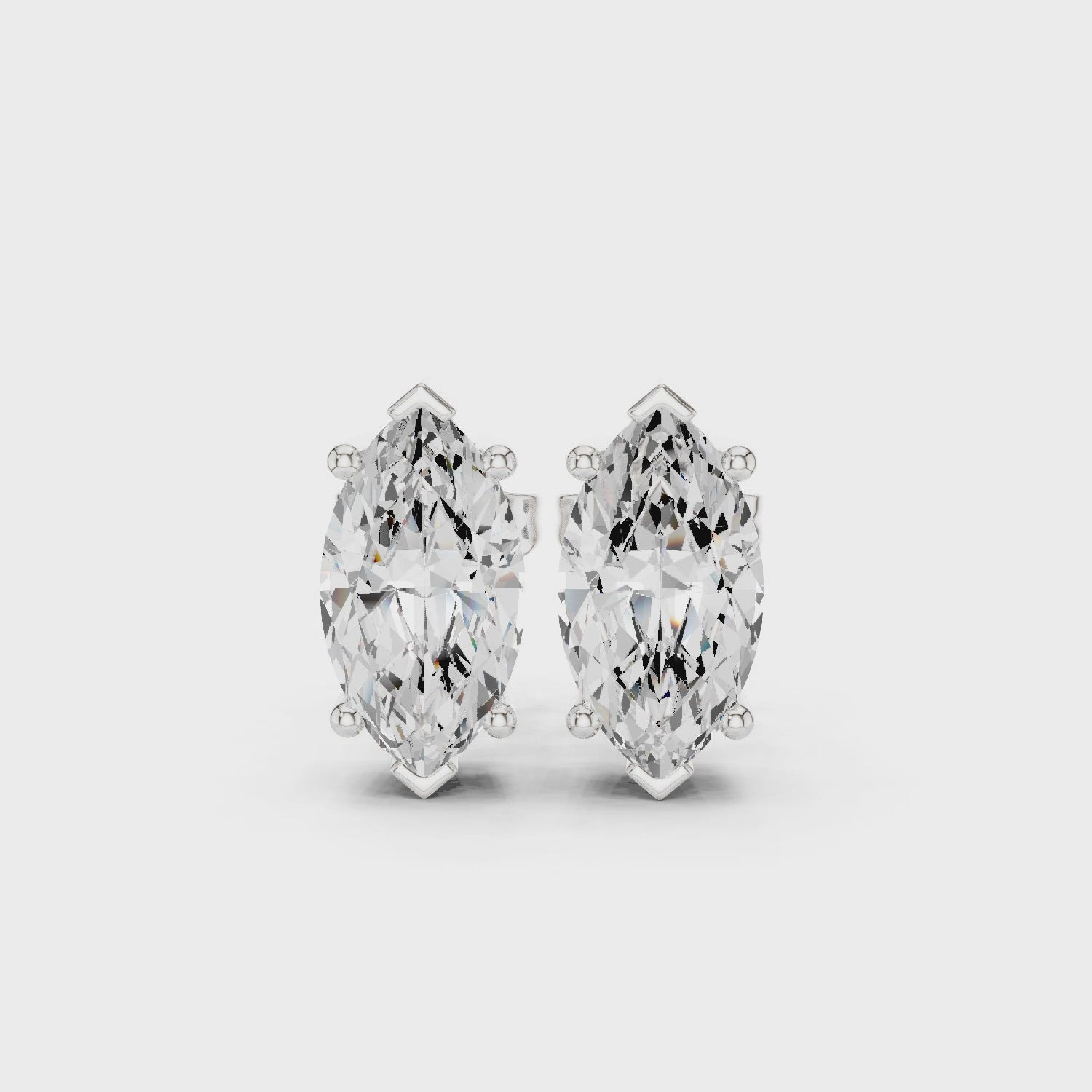 3 CT marquise solitaire studs
