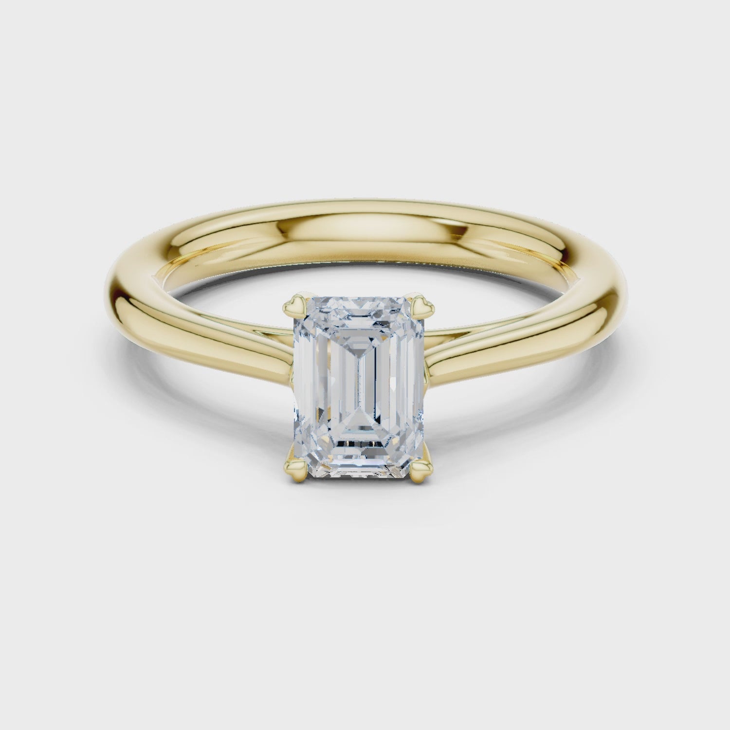 1ct Emerald solitaire ring