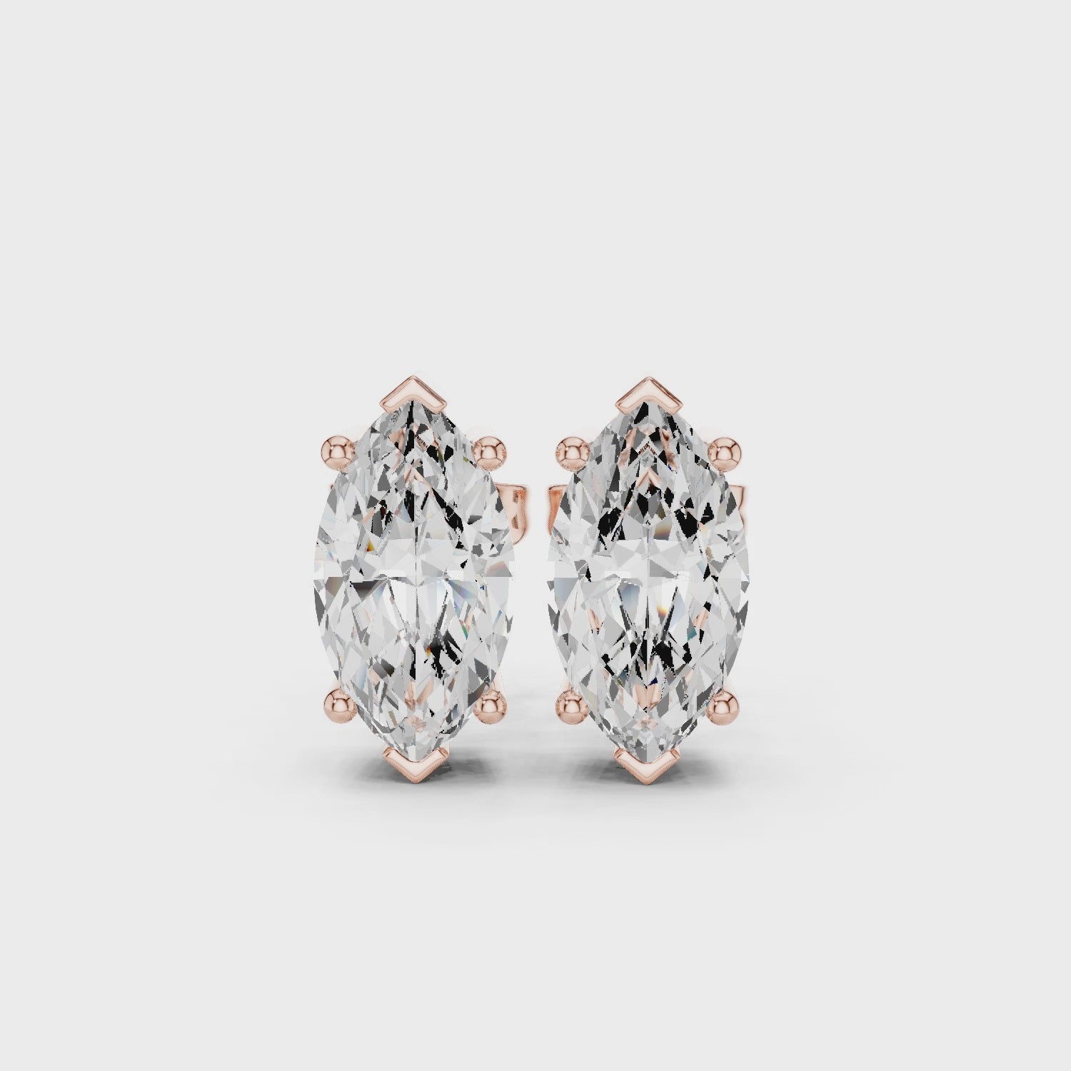 3 CT marquise solitaire studs