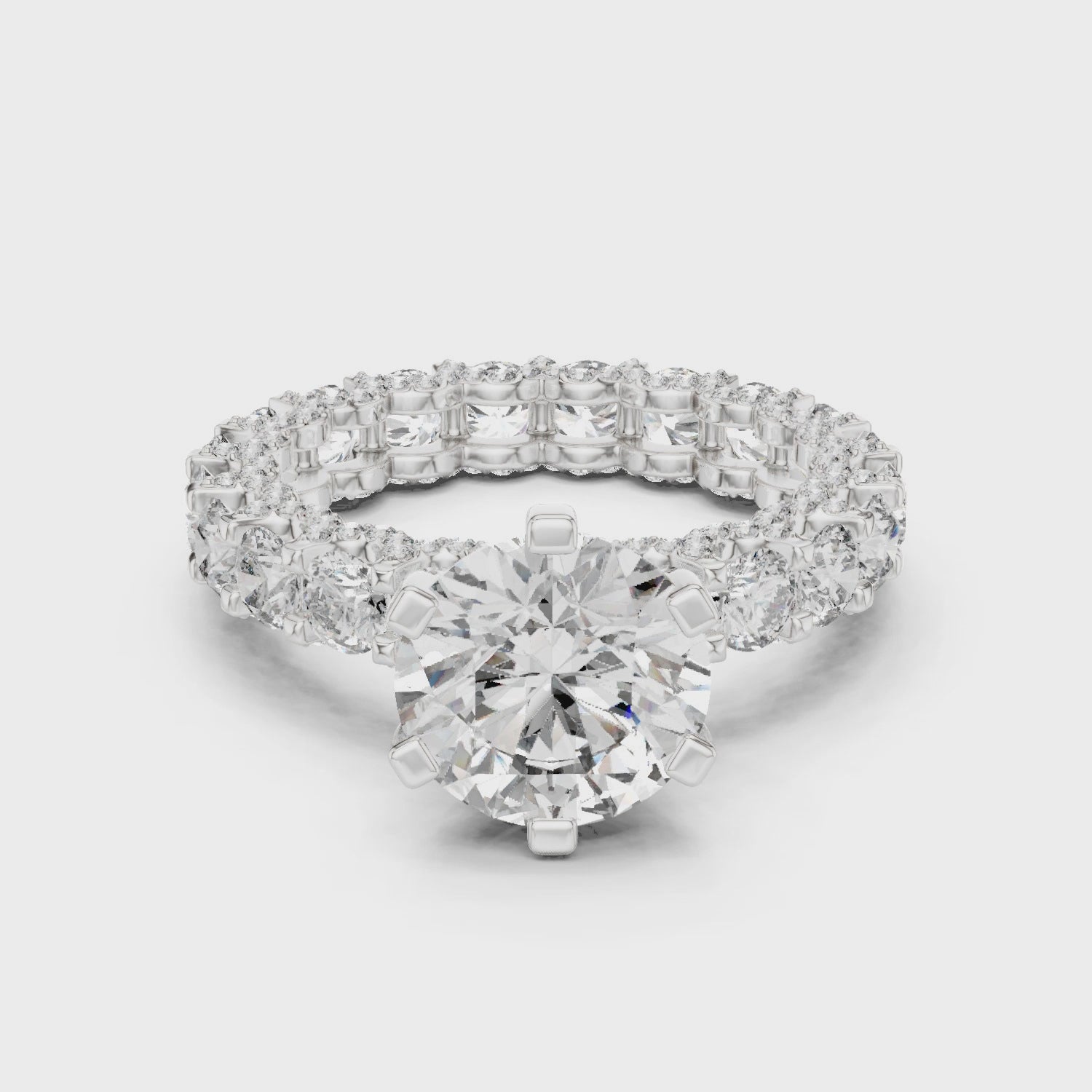 3 ct Iced out round Solitaire  ring