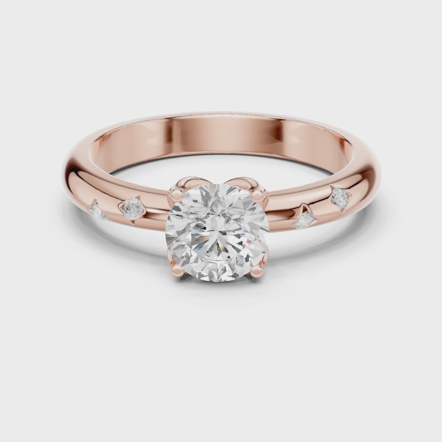 1 ct Round Flora ring