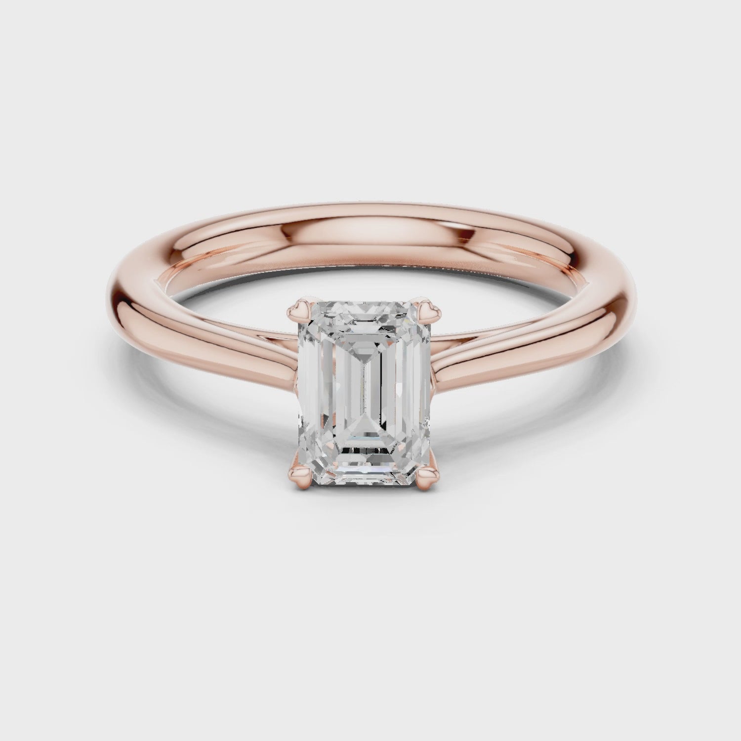 1ct Emerald solitaire ring