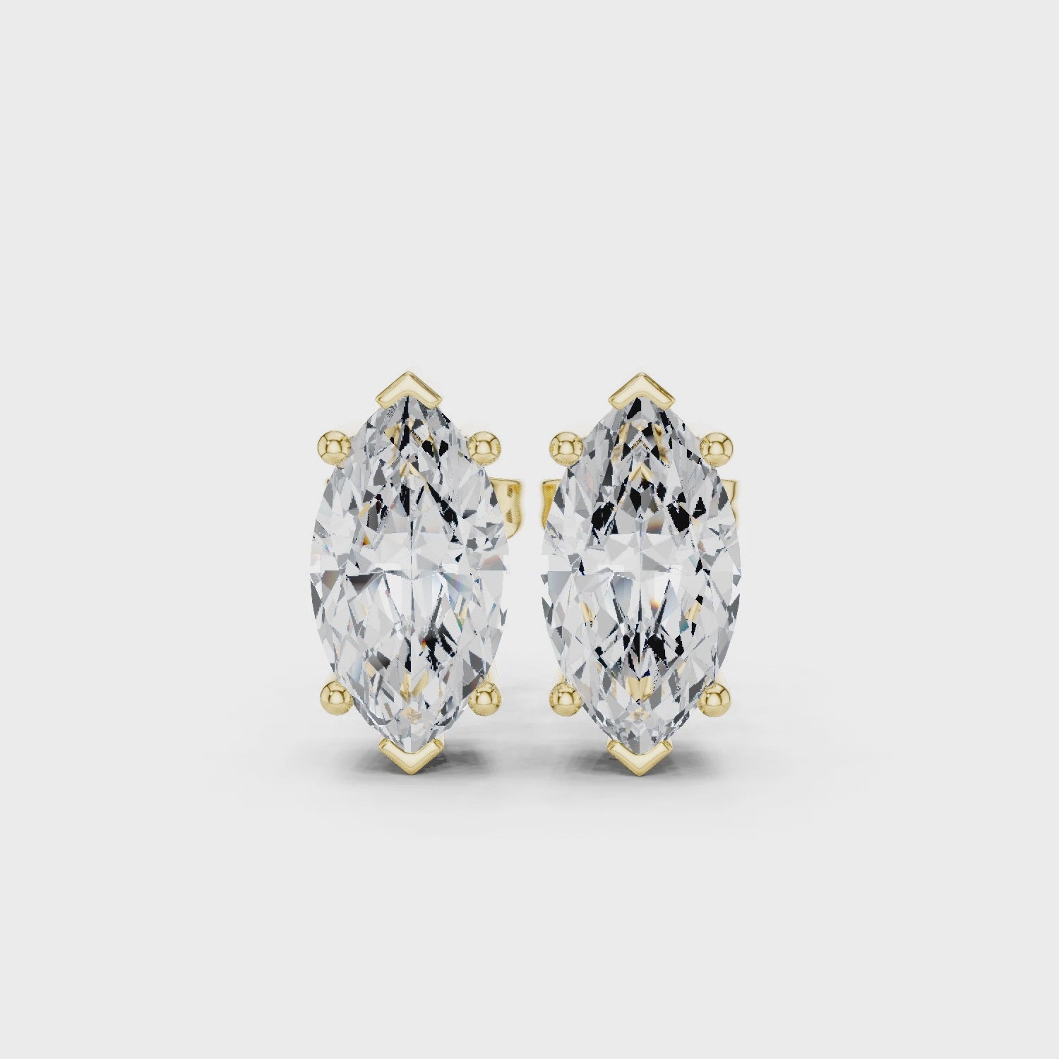 3 CT marquise solitaire studs