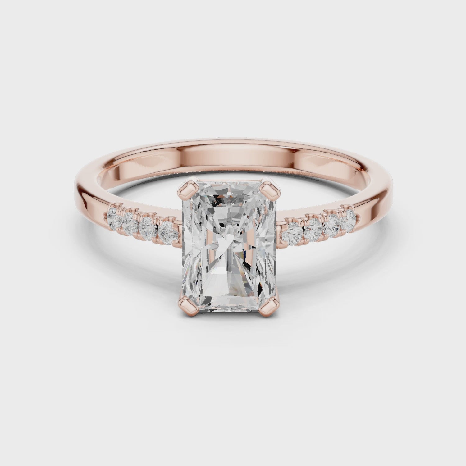 1ct Radiant cut solitaire