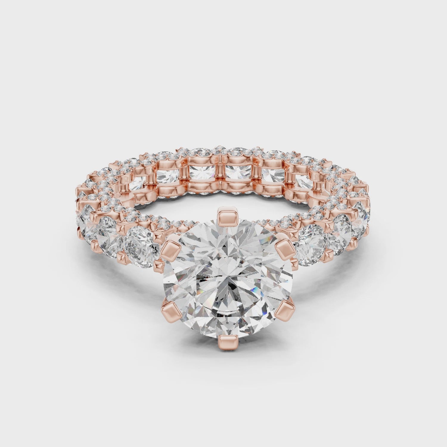3 ct Iced out round Solitaire  ring