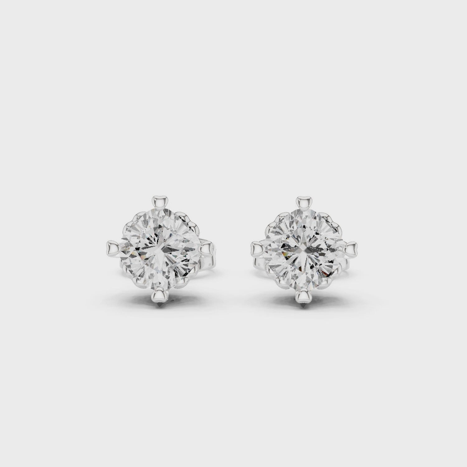 1 CT Cushion cut Solitaire studs