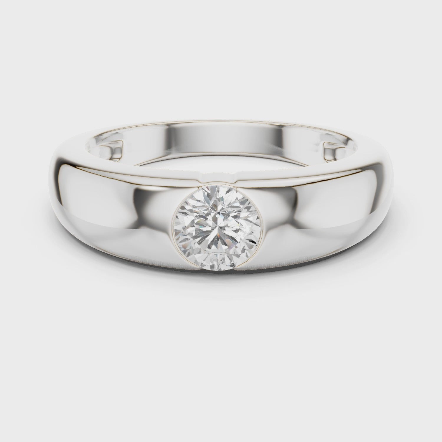 Men's Bezel-Set Solitaire Diamond Ring