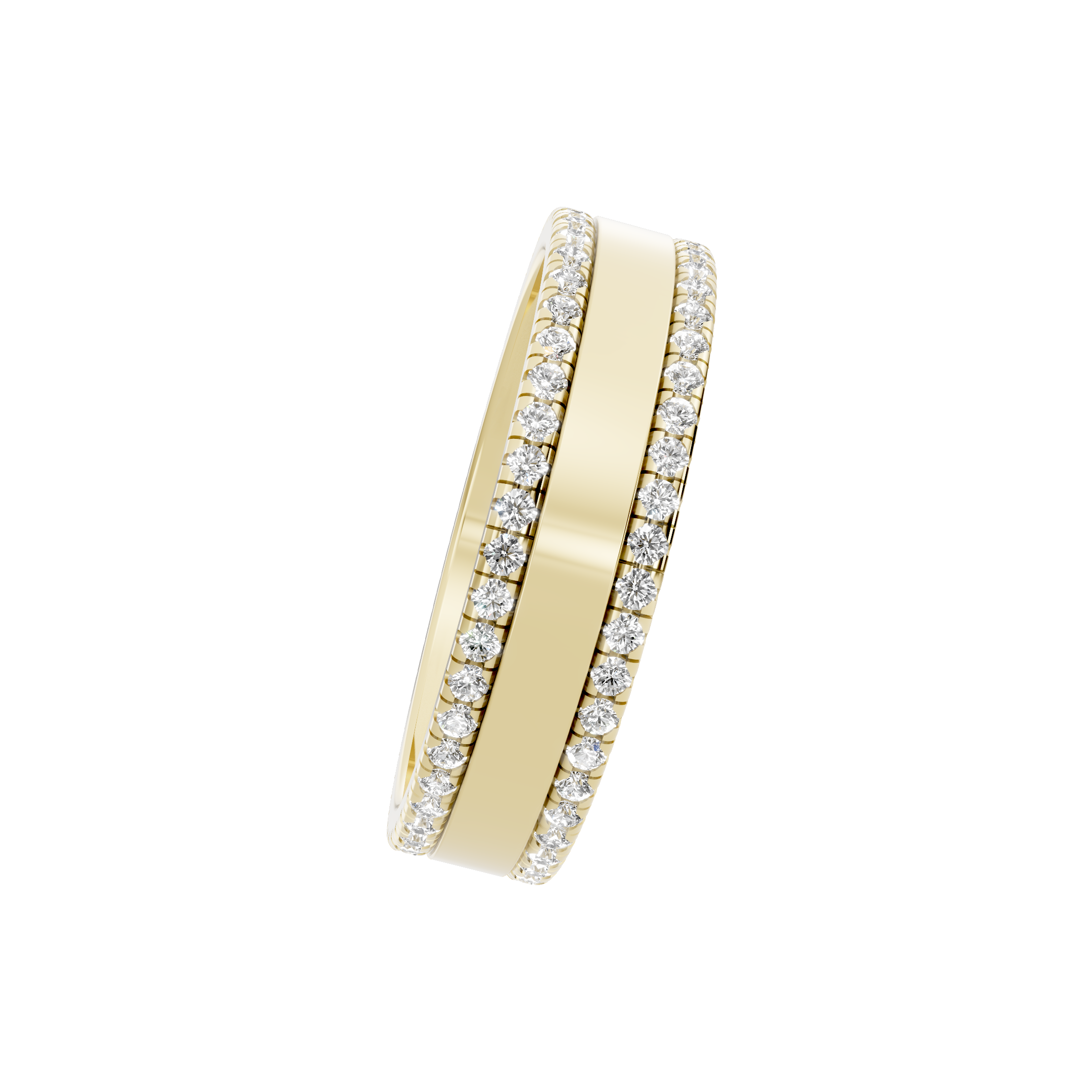 Men's Double Row Diamond Edge