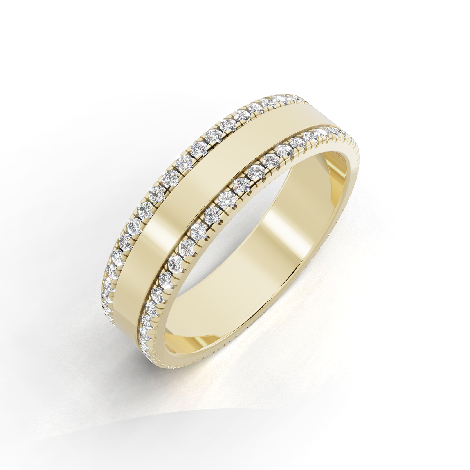 Men's Double Row Diamond Edge