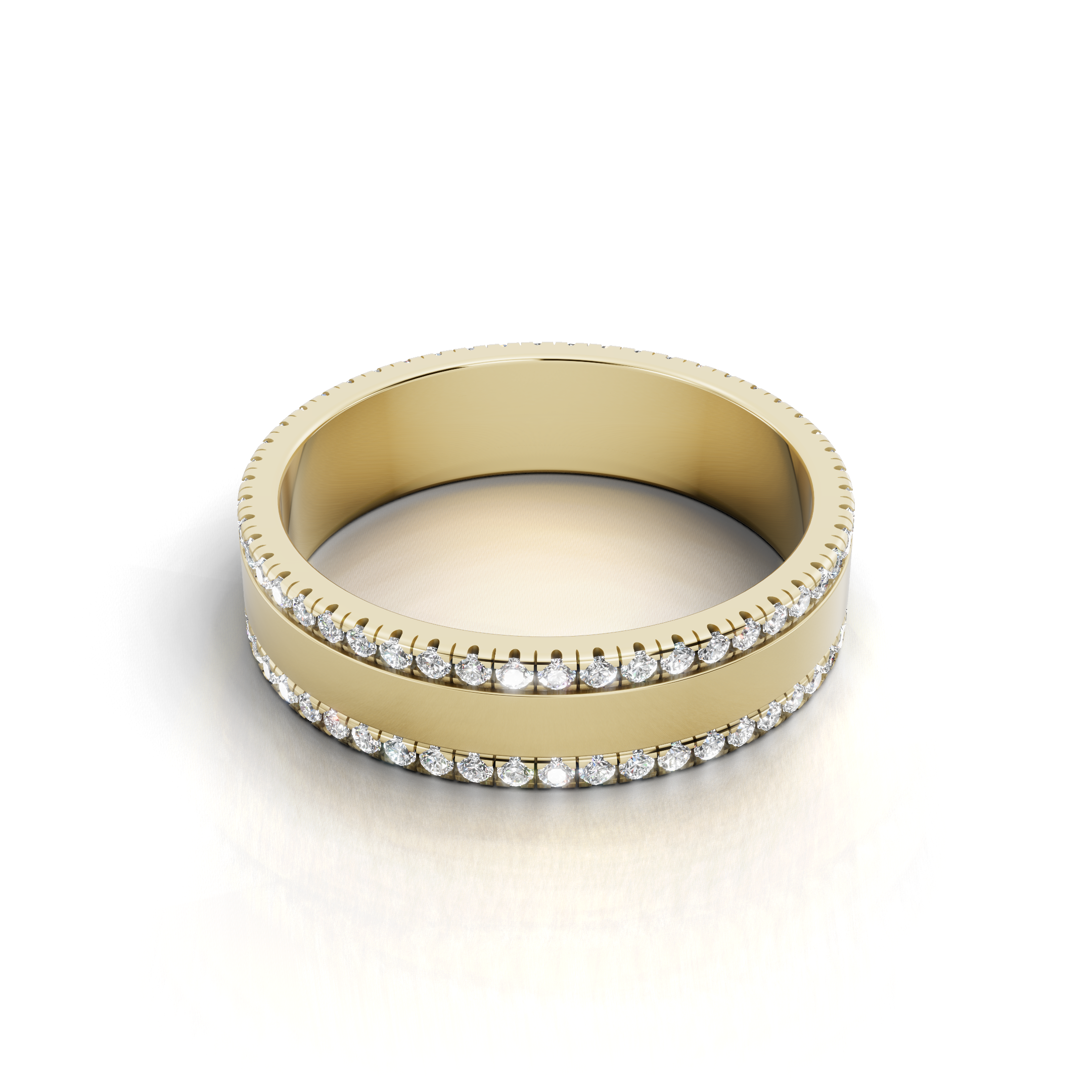 Men's Double Row Diamond Edge