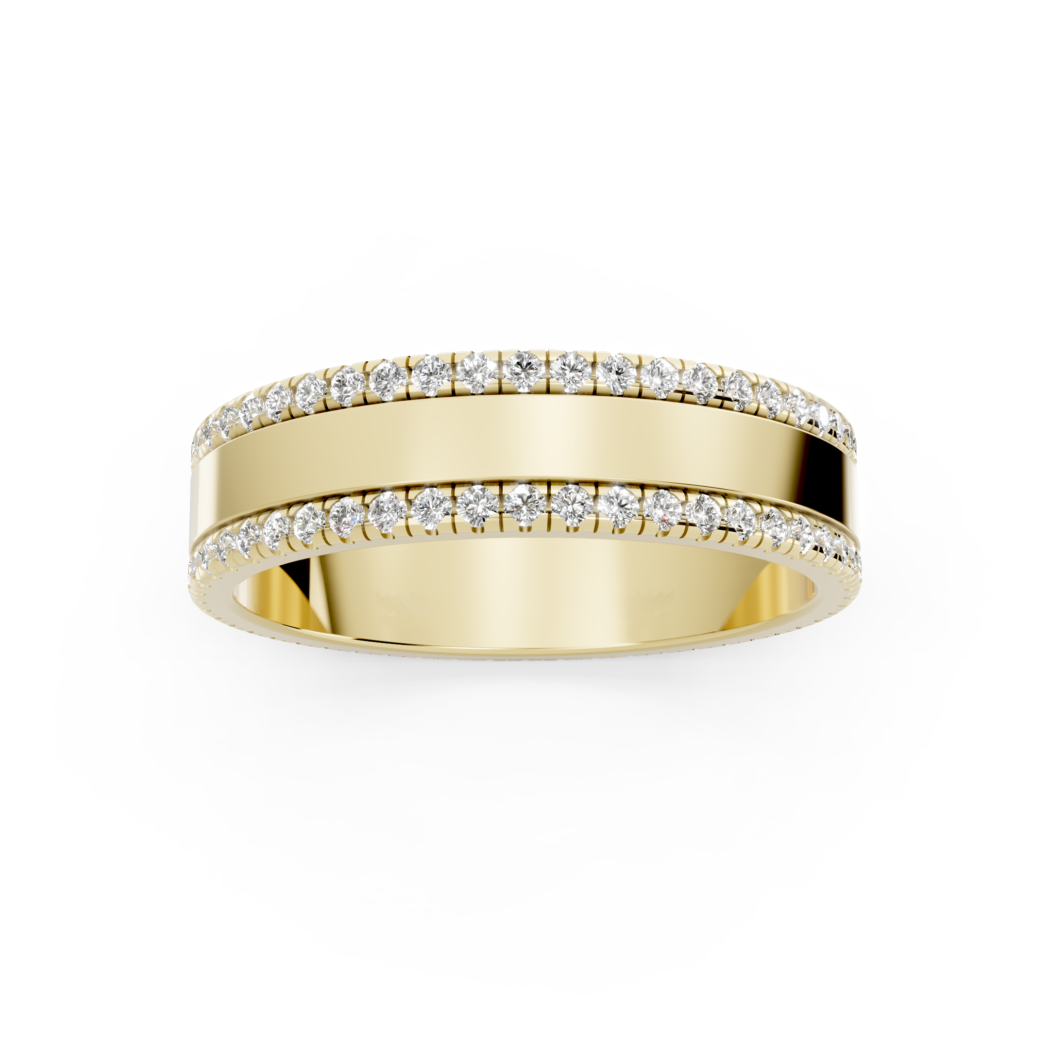 Men's Double Row Diamond Edge